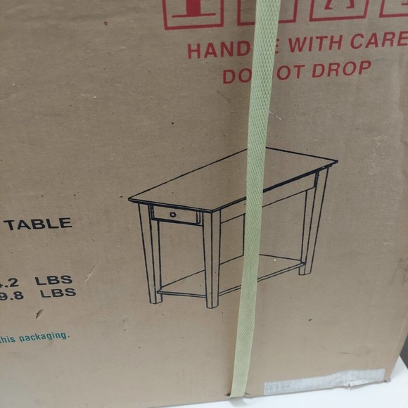 Whitewood Industries End Table Unfinished White Wash Storage Drawer 25 in. H - Picture 8 of 10